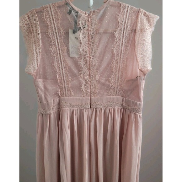 TFNC London Sz 8 US Maternity Bridesmaids Chiffon Finley Maxi Dress Lace Wedding - Picture 14 of 16